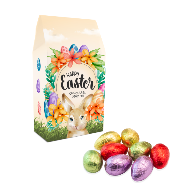 Easter – Eco Carton – Hollow Chocolate Eggs – x8