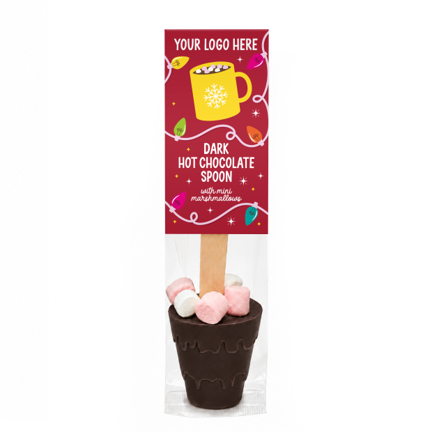 Winter Collection – Eco Info Card – Hot Choc Spoon – Dark Chocolate – Mini Marshmallows